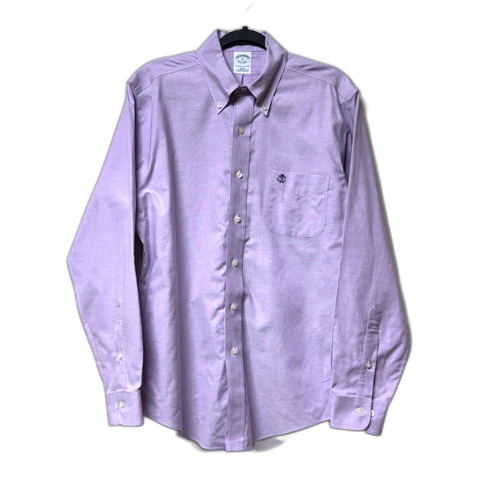 BROOKS BROTHERS Original Polo Slim Fit Non-Iron Supima Cotton Purple, Sz M